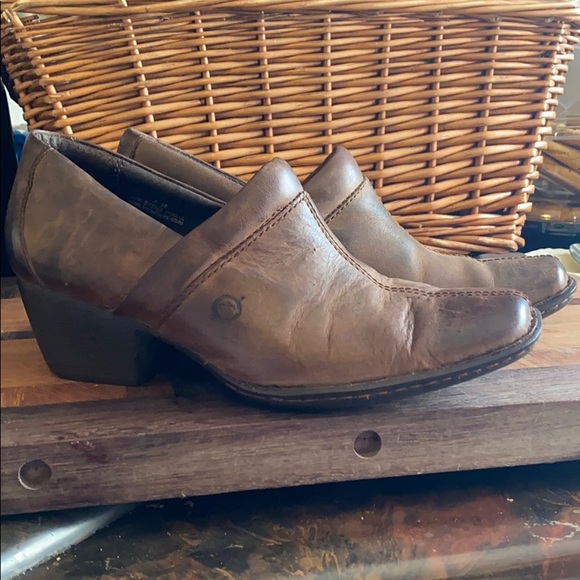 Born Shoes Born Brown Comfort Sole Leather Heel Mules Usa 7 Poshmark